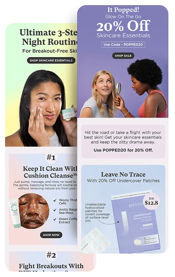 ZitSticka emails designed by RetainUP