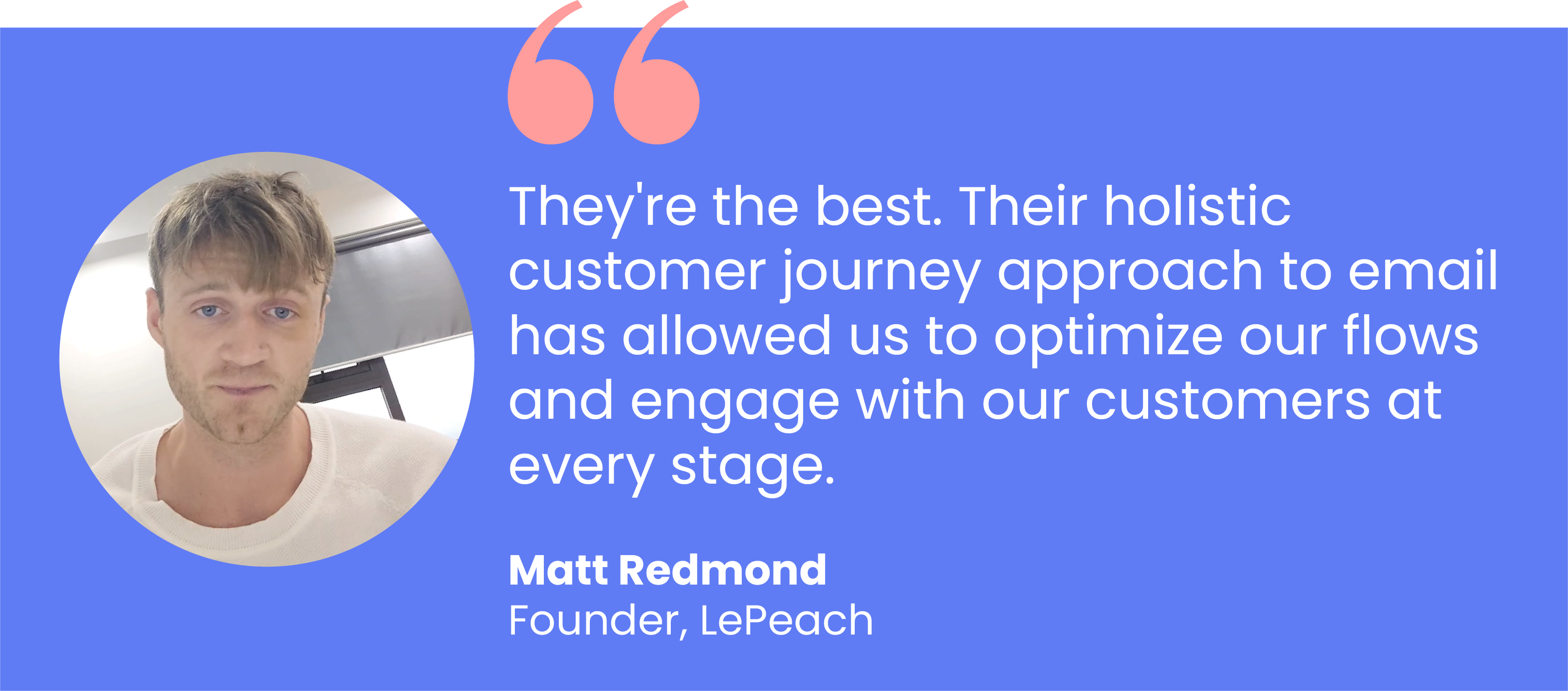 Review from Matt Redmond, founder of LePeach, on RetainUp's email work