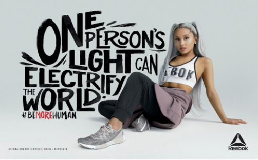 Reebok Be More Human ad with Ariana Grande