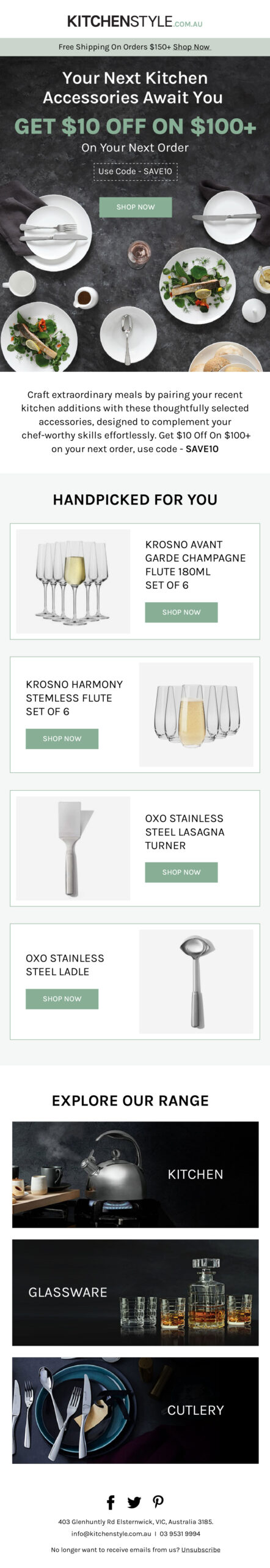 KitchenStyle cross-sell email 2 with handpicked kitchen accessories