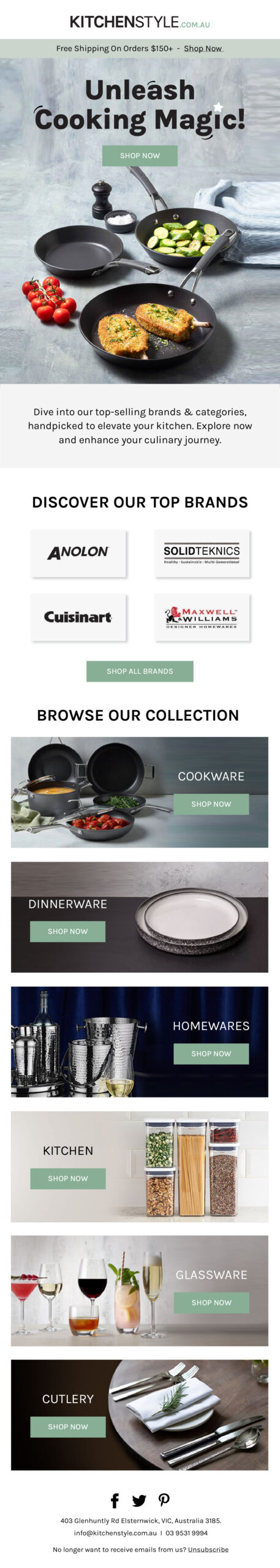 KitchenStyle post-purchase upsell email 2 with top brands