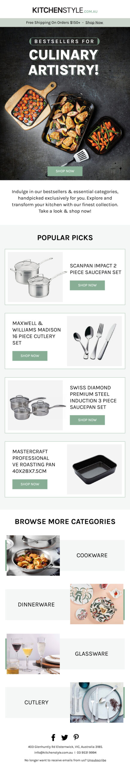 KitchenStyle post-purchase upsell email 3 with popular picks