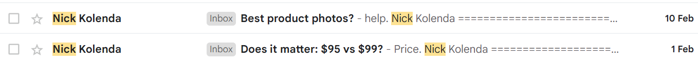 Inbox subject lines without personalization