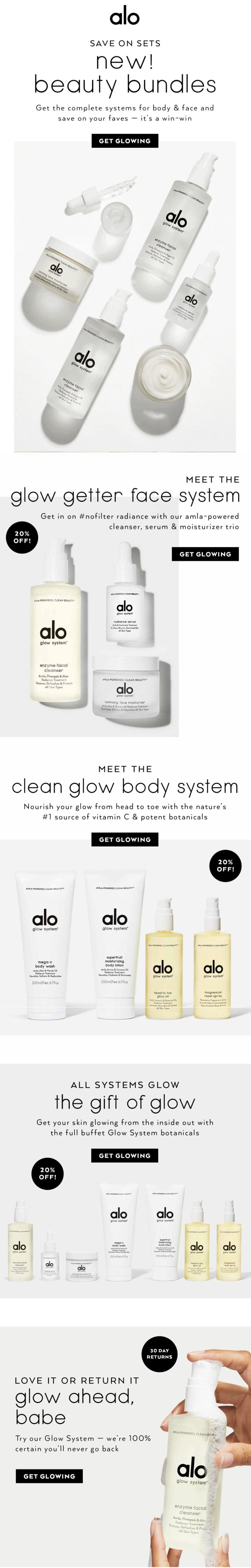 Bundle email showing beauty gift sets for the holidays