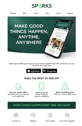 M&S Sparks app email with a large hero image