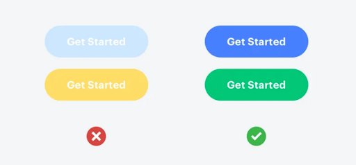 Faded versus bold Get Started buttons for clear CTAs