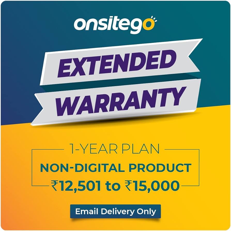 Onsitego extended warranty card for a 1-year plan