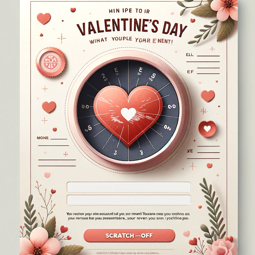 Valentines Day email template concept with romantic graphics