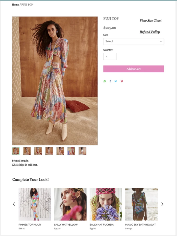 Dress product page with Complete Your Look row of matching items
