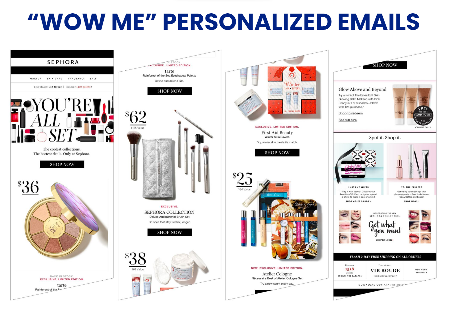 Sephora personalized emails with product picks