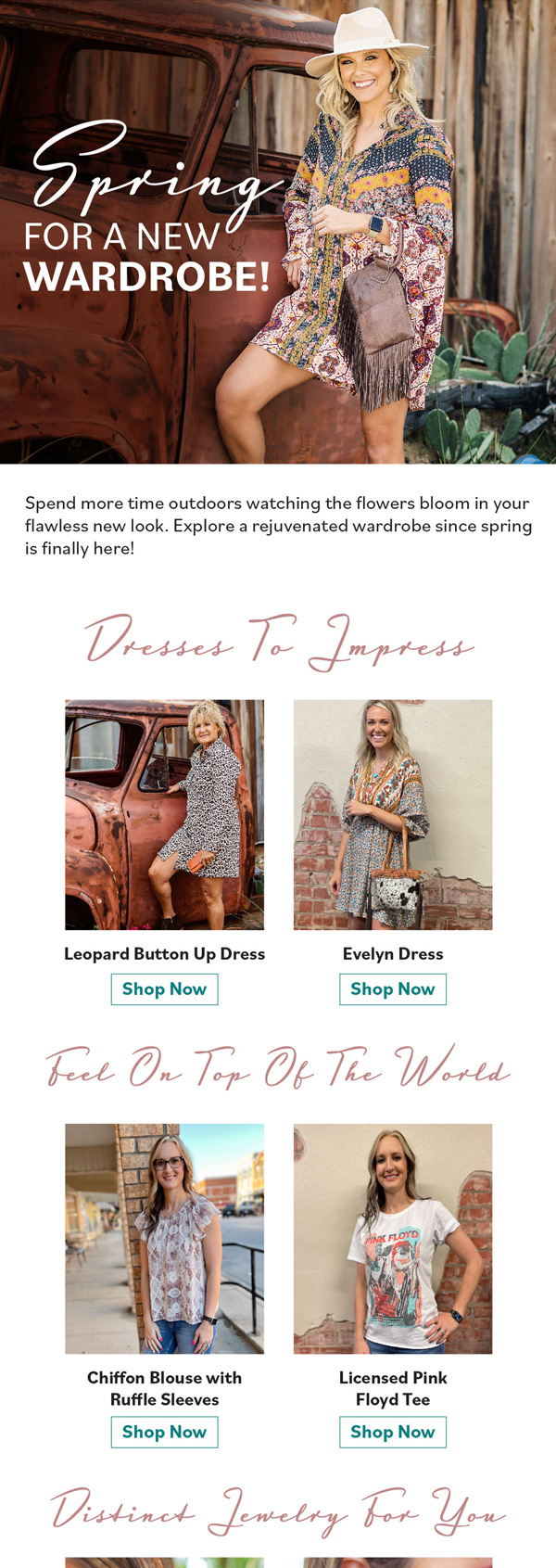 Grace and Grit spring wardrobe campaign email
