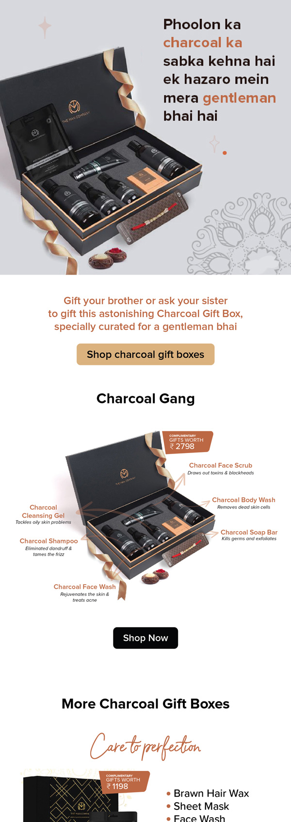 The Man Company charcoal gift box email