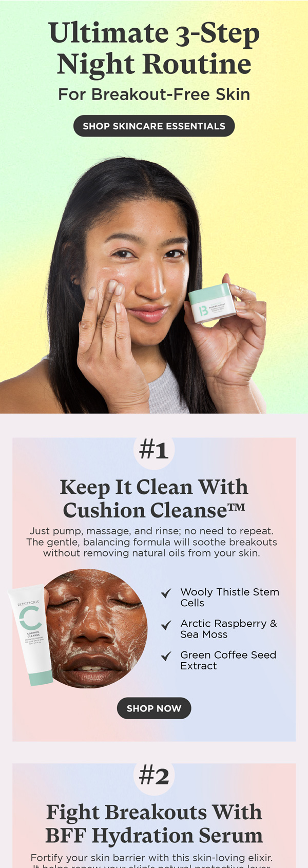ZitSticka 3-step night routine email
