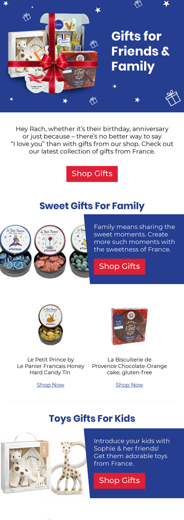 Le Panier Francais gifts for friends and family email