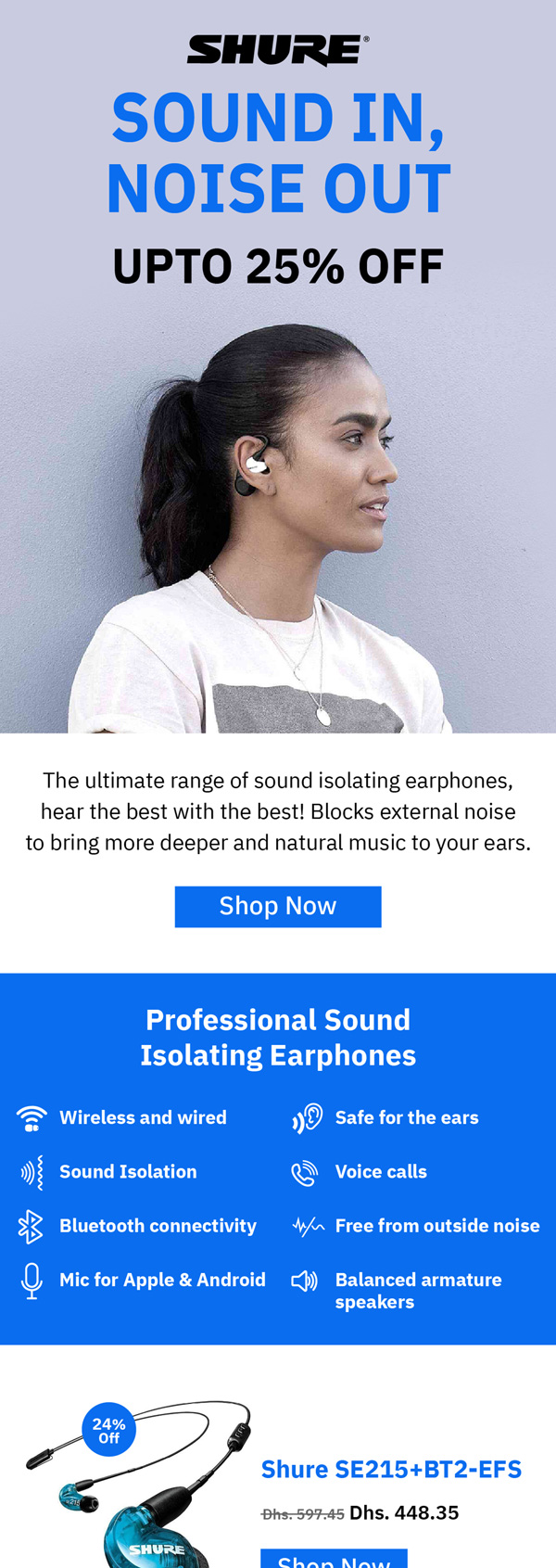 MusicMajlis Shure earphones email with up to 25% off
