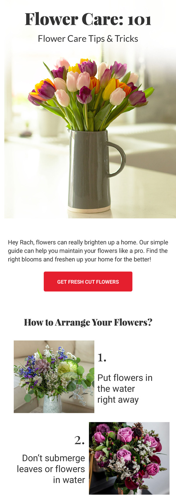 BloomsyBox flower care tips email