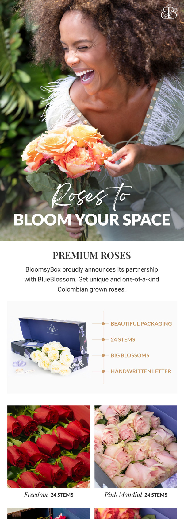 BloomsyBox premium roses campaign email