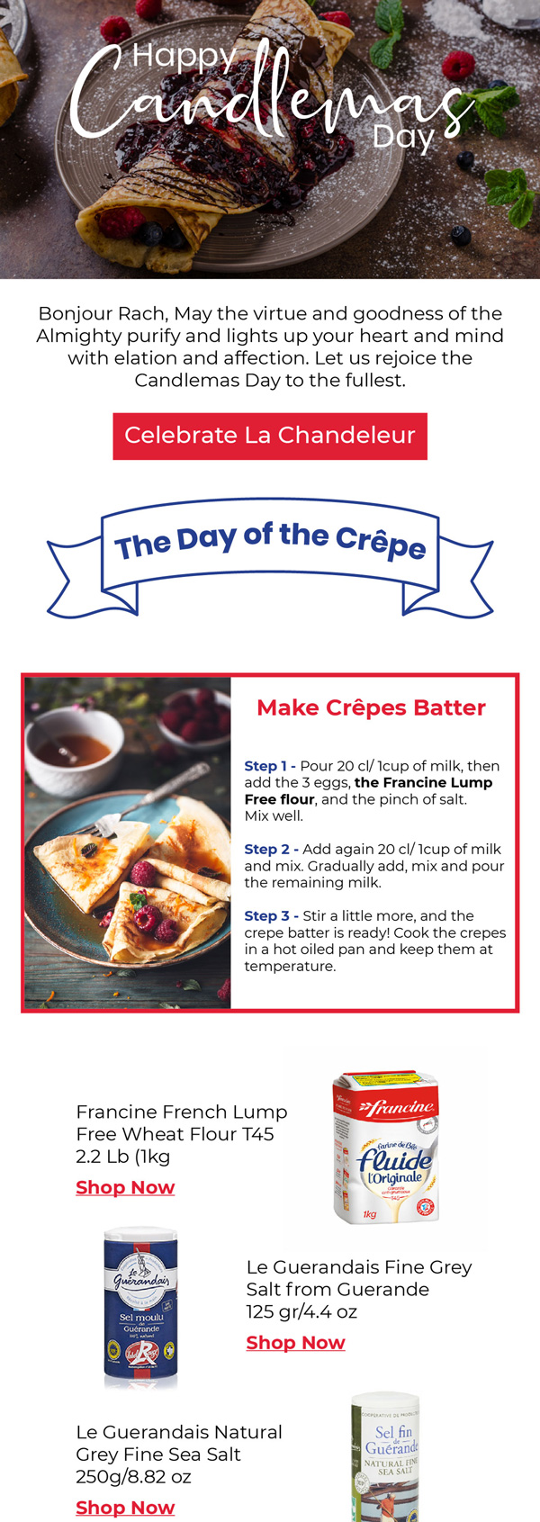 Le Panier Francais Candlemas crepe day email