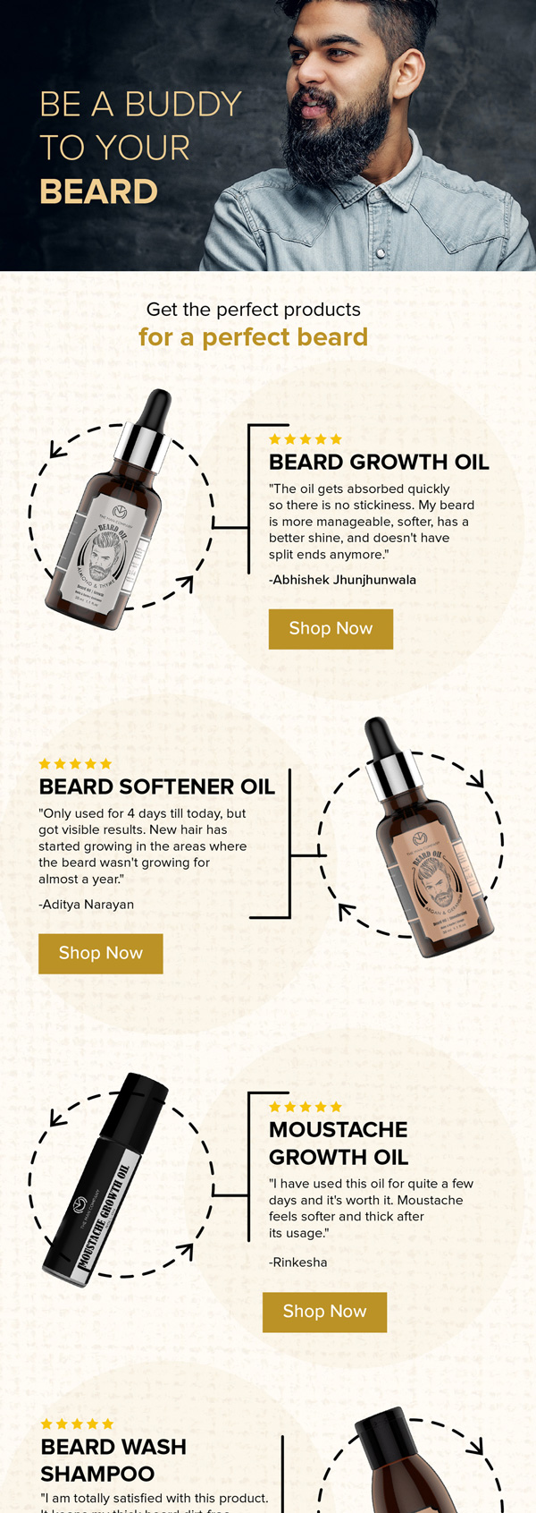 The Man Company beard care campaign email