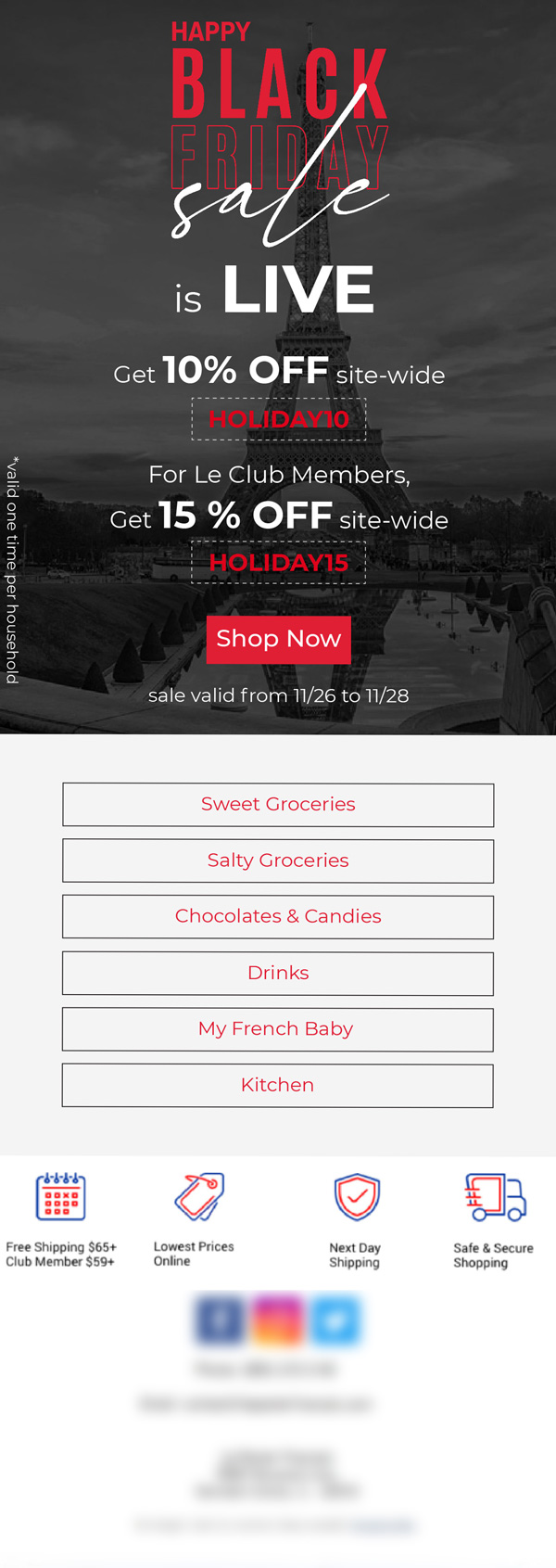 Le Panier Francais Black Friday sale email