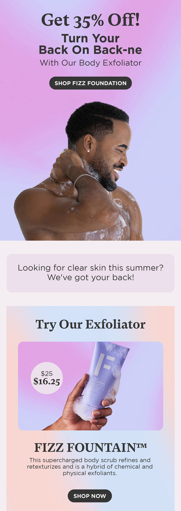 ZitSticka back acne email with 35% off