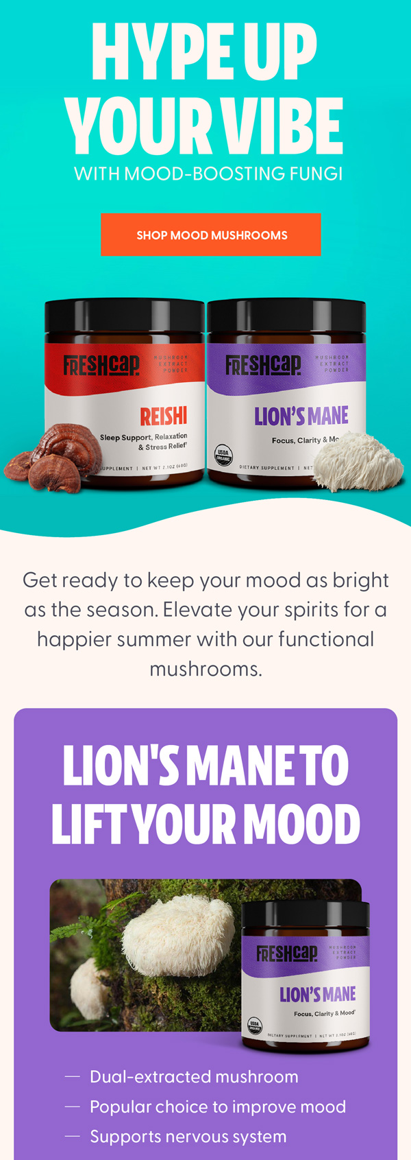 FreshCap mood-boosting mushrooms email