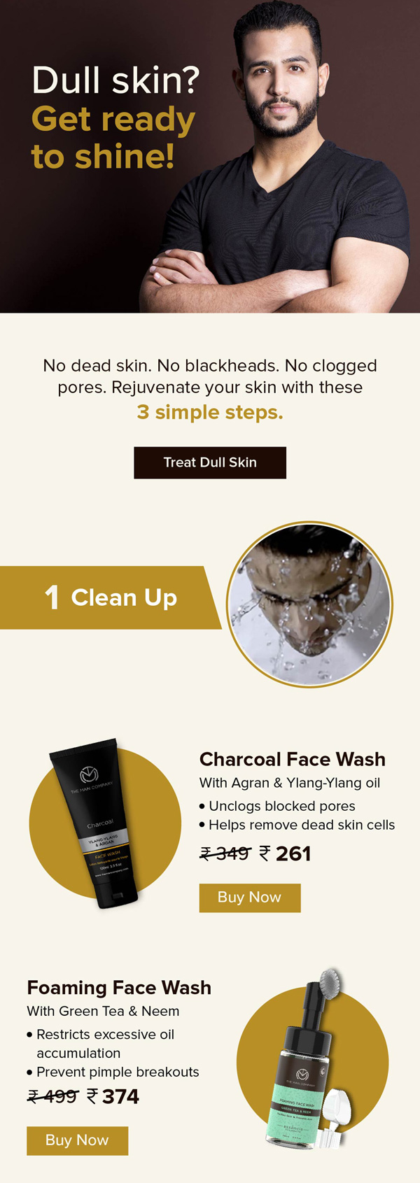 The Man Company dull skin face care email