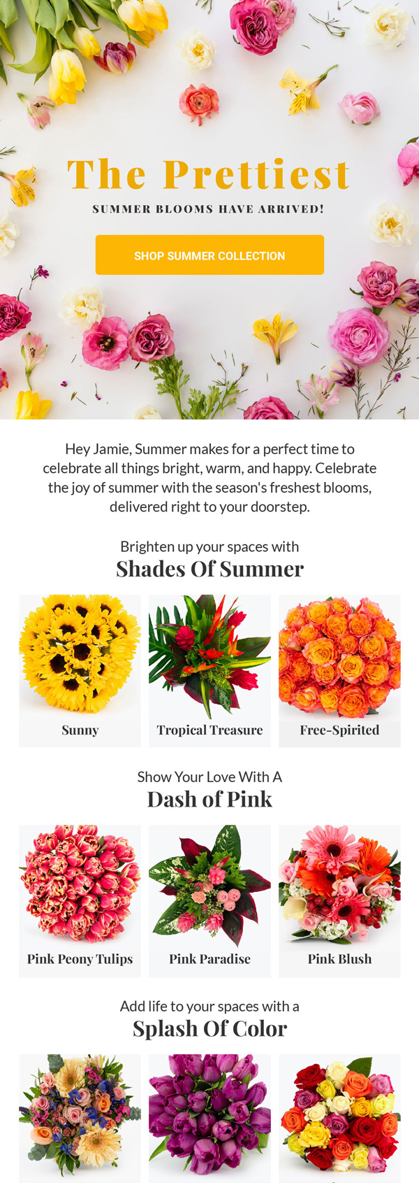 BloomsyBox summer blooms campaign email