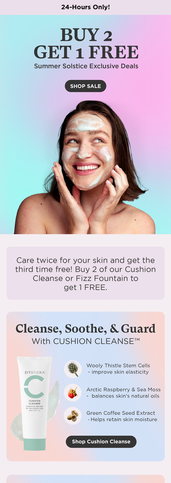 ZitSticka buy 2 get 1 free summer email