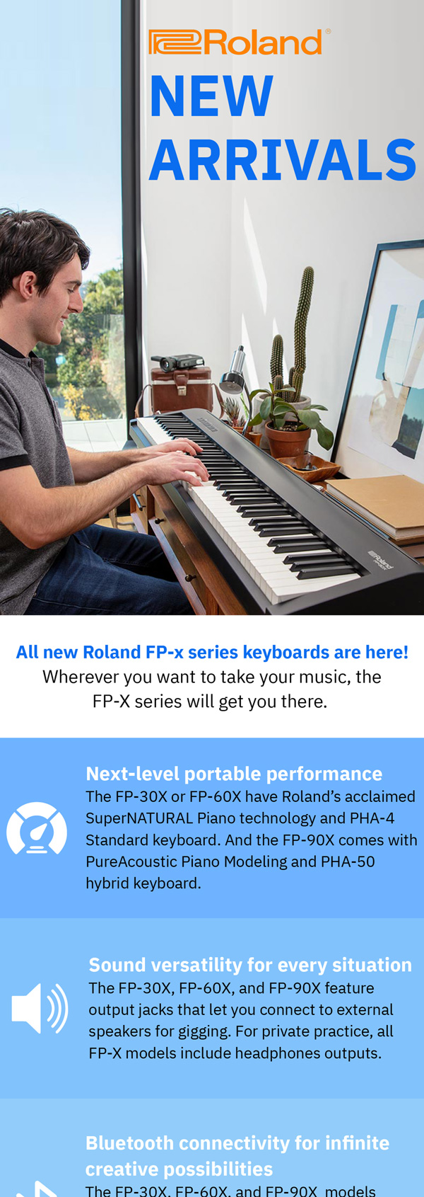 MusicMajlis Roland new arrivals email for digital pianos