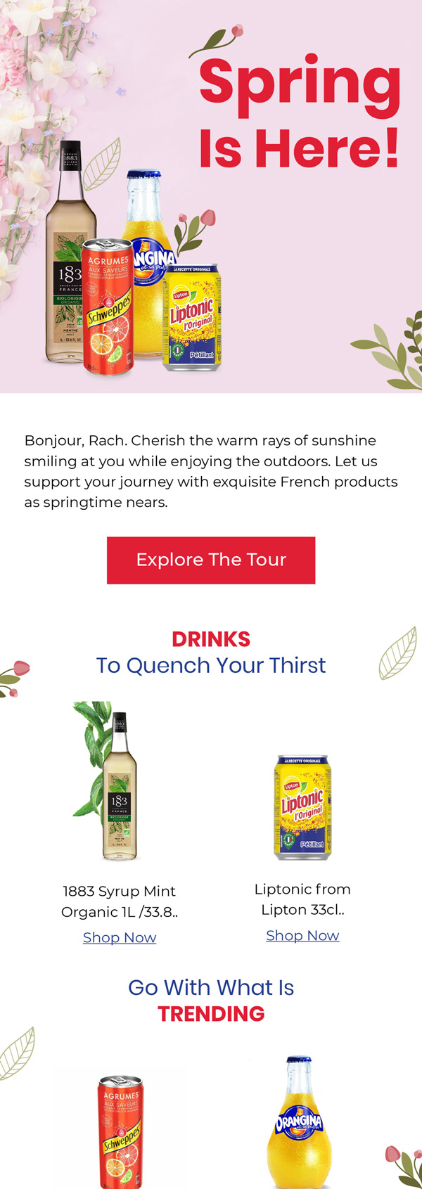 Le Panier Francais spring drinks email