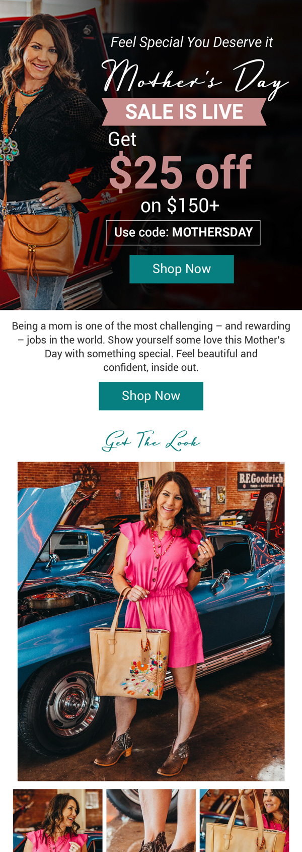 Grace and Grit Mother's Day sale email with $25 off