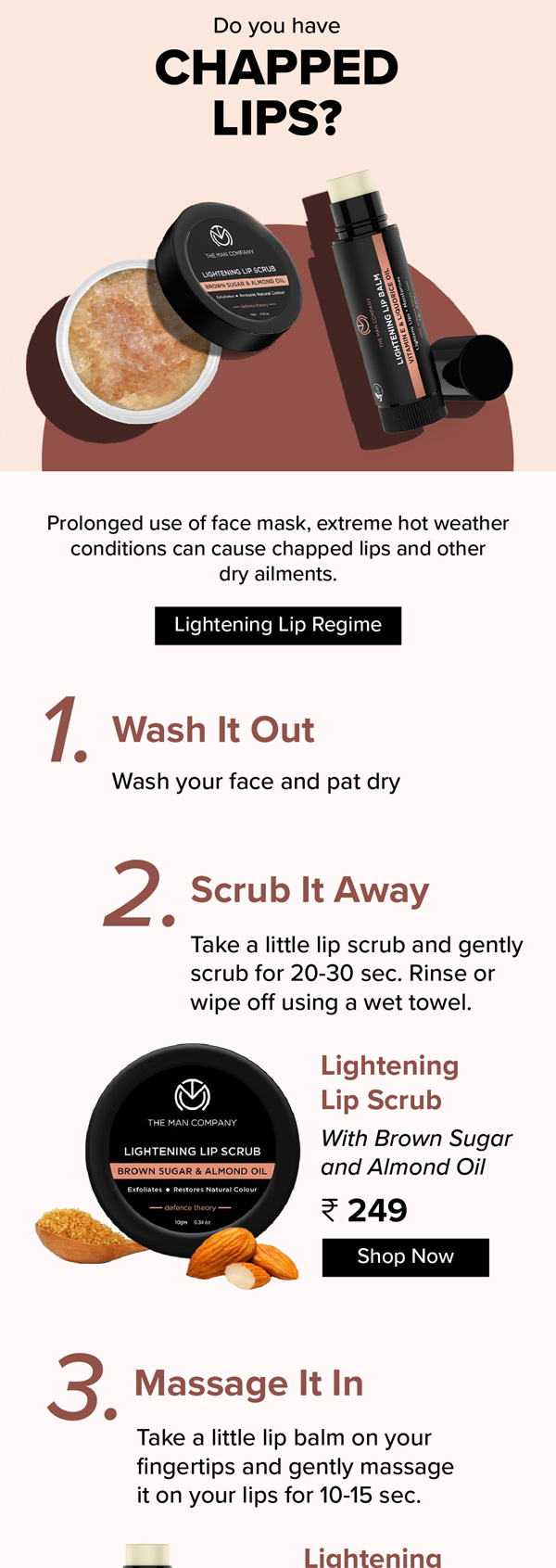 The Man Company chapped lips care email