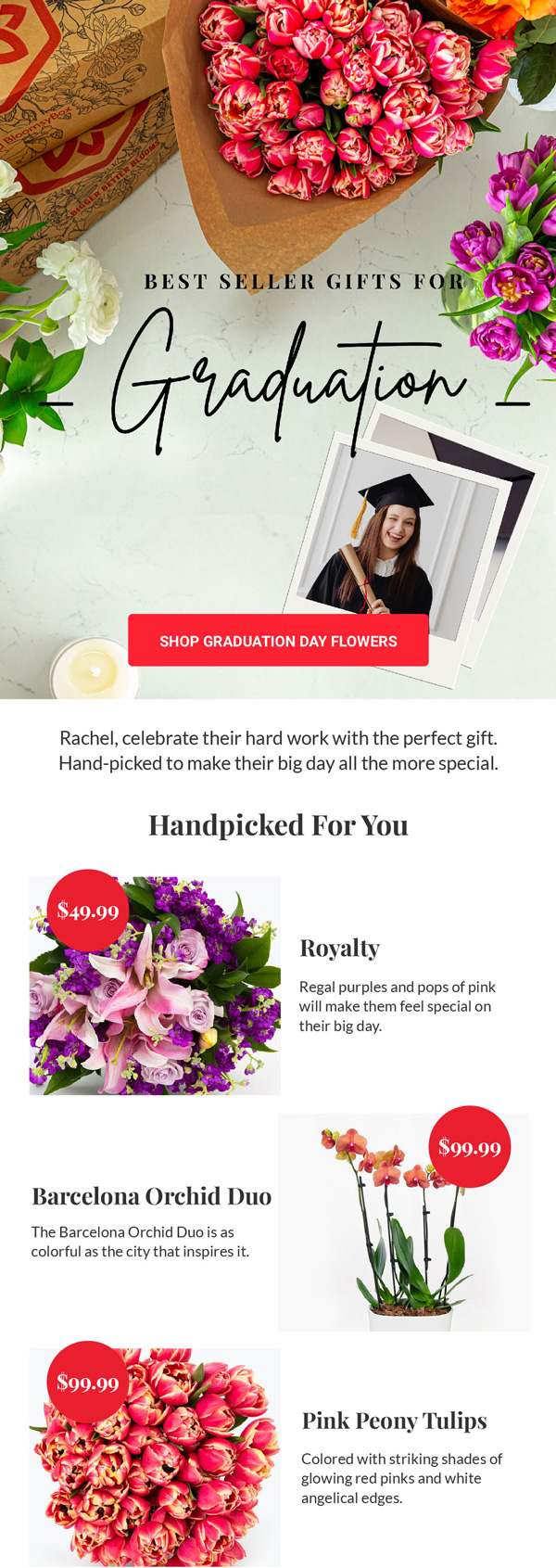 BloomsyBox graduation gifts campaign email