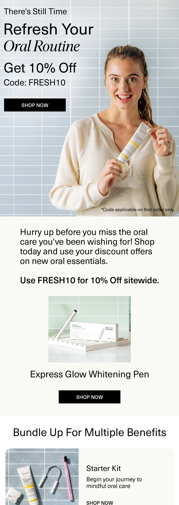 Boka browse abandonment email with 10% off