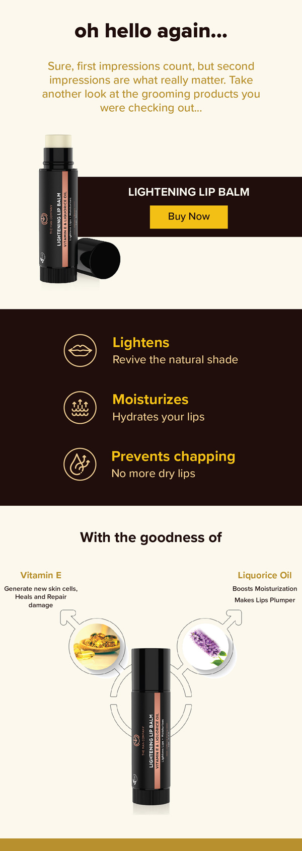 The Man Company lip balm email
