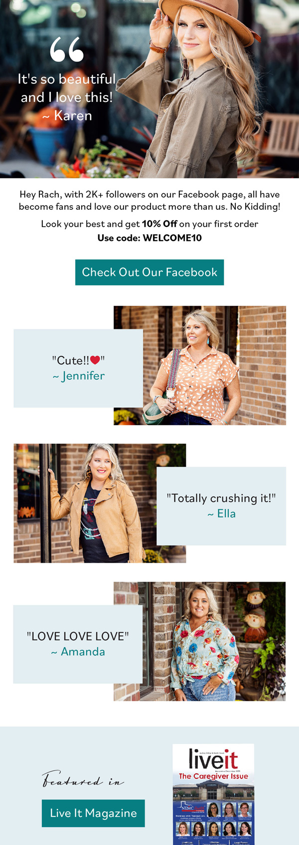 Grace and Grit social proof email with customer reviews