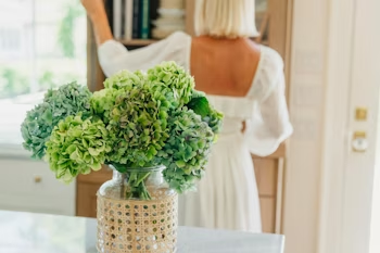 BloomsyBox green hydrangeas on a table