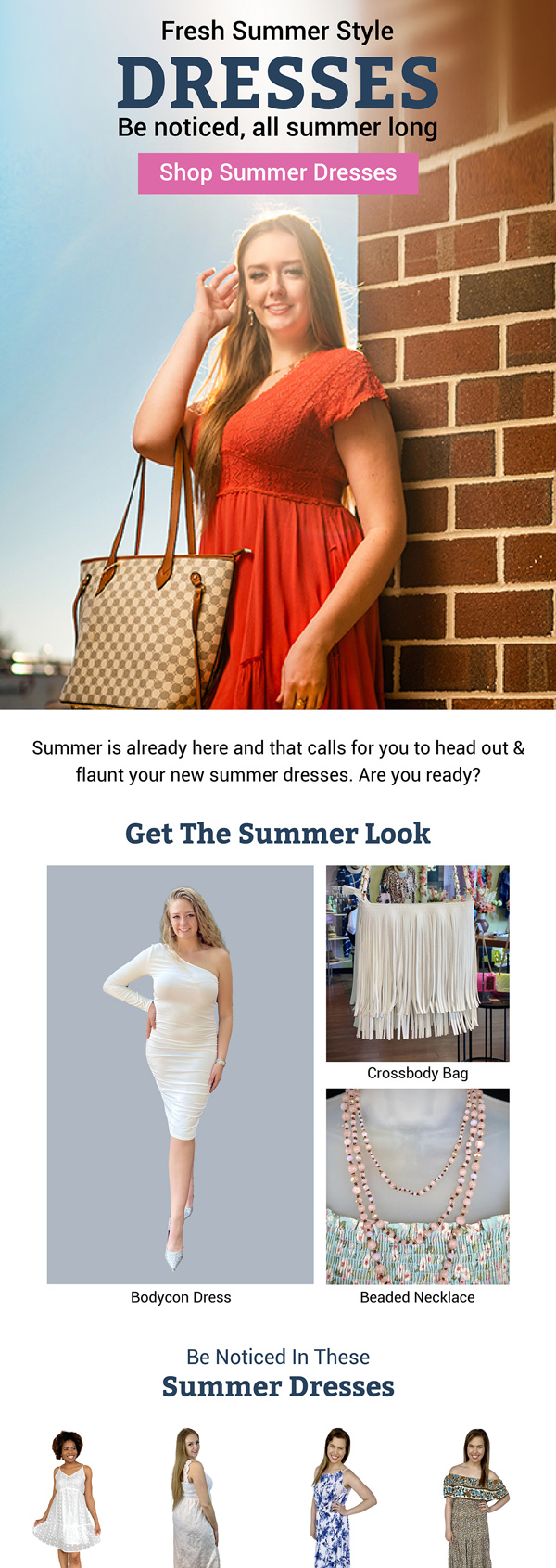Sybaritic Boutique summer dresses campaign email