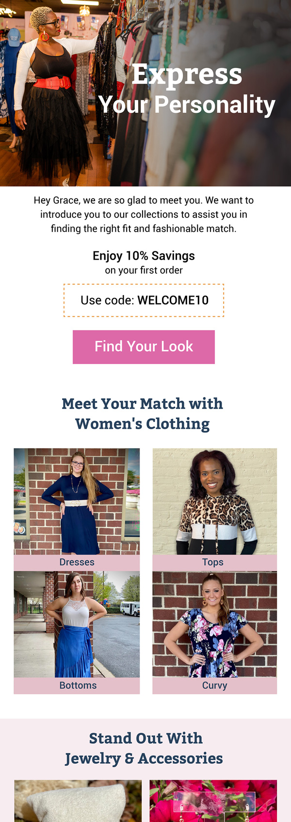 Sybaritic Boutique welcome email with 10% off the first order