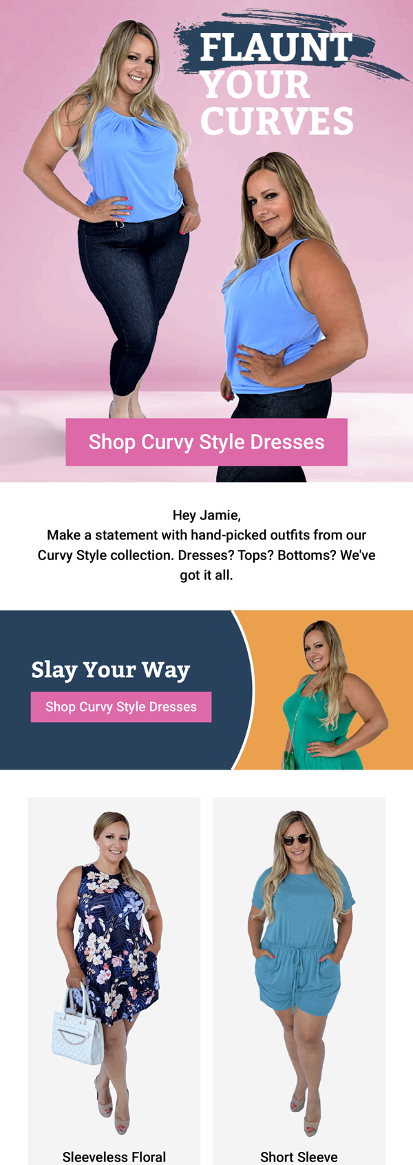 Sybaritic Boutique curvy style dresses campaign email