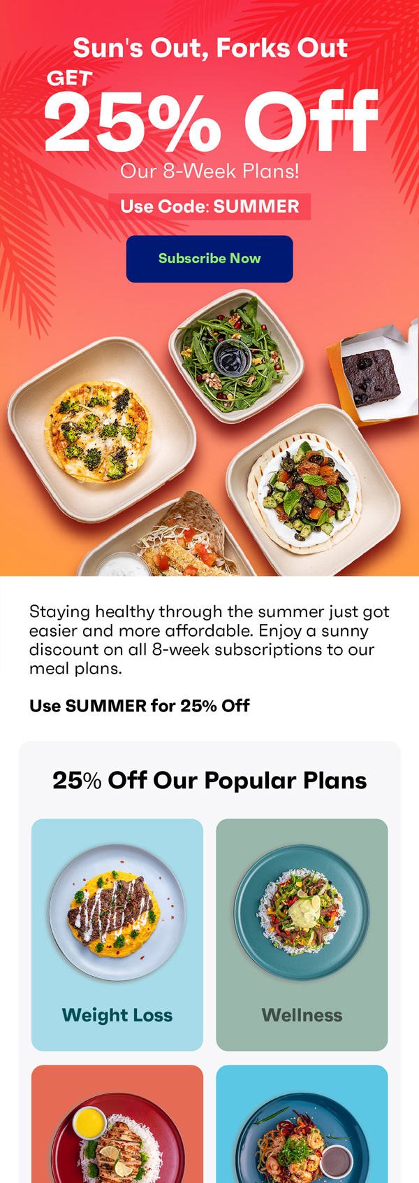 Fitlab summer email with 25% off 8-week plans