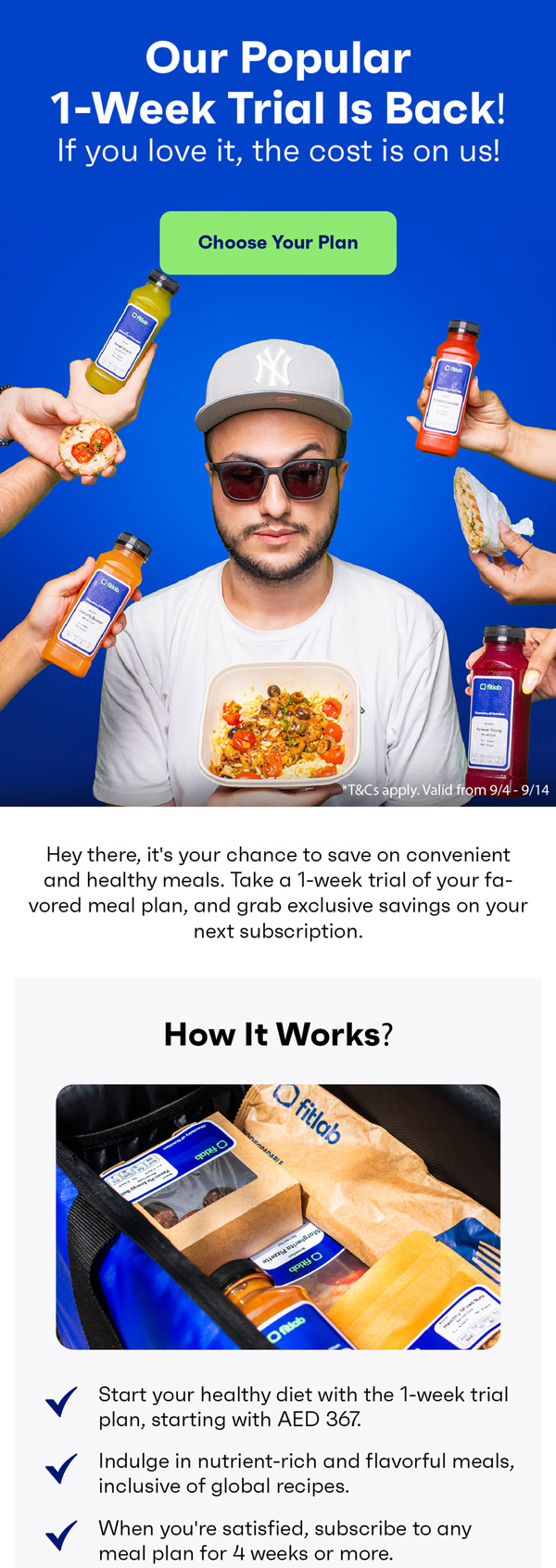 Fitlab 1-week trial campaign email