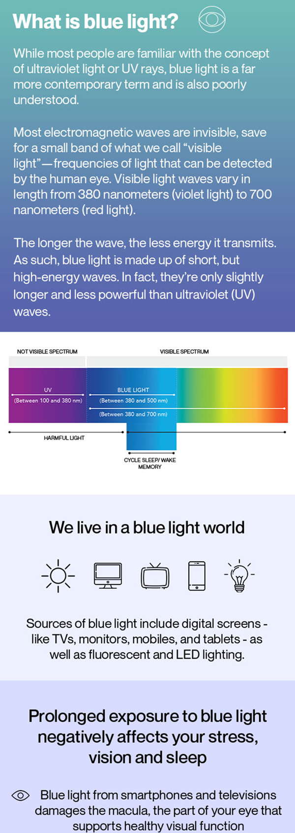 Setu email explaining blue light and eye health