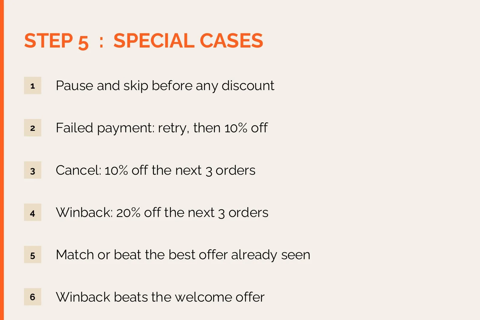 Step 5: Special cases