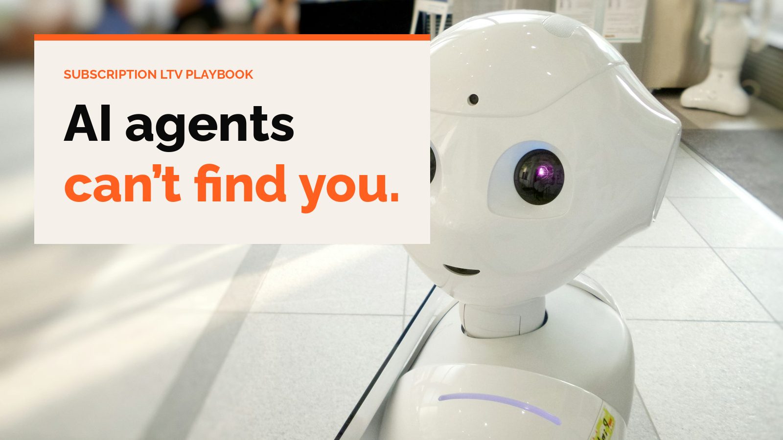 A white humanoid robot in a store aisle, for AI shopping agents