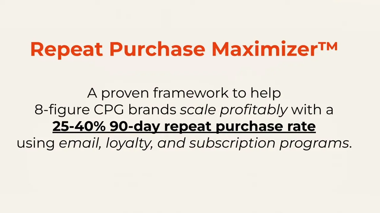 Repeat Purchase Maximizer: a framework to reach a 25 to 40 percent 90-day repeat purchase rate
