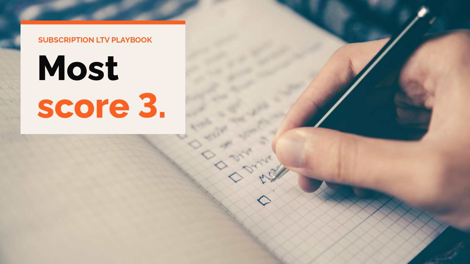 A hand ticking boxes on a checklist in a notebook